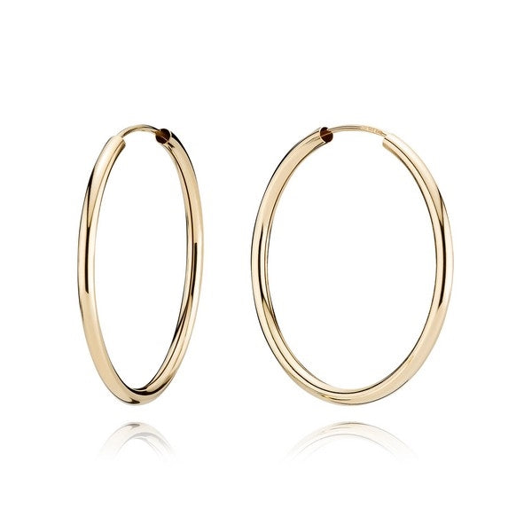 BNH creoler i 8 eller 14 kt guld, 32 mm